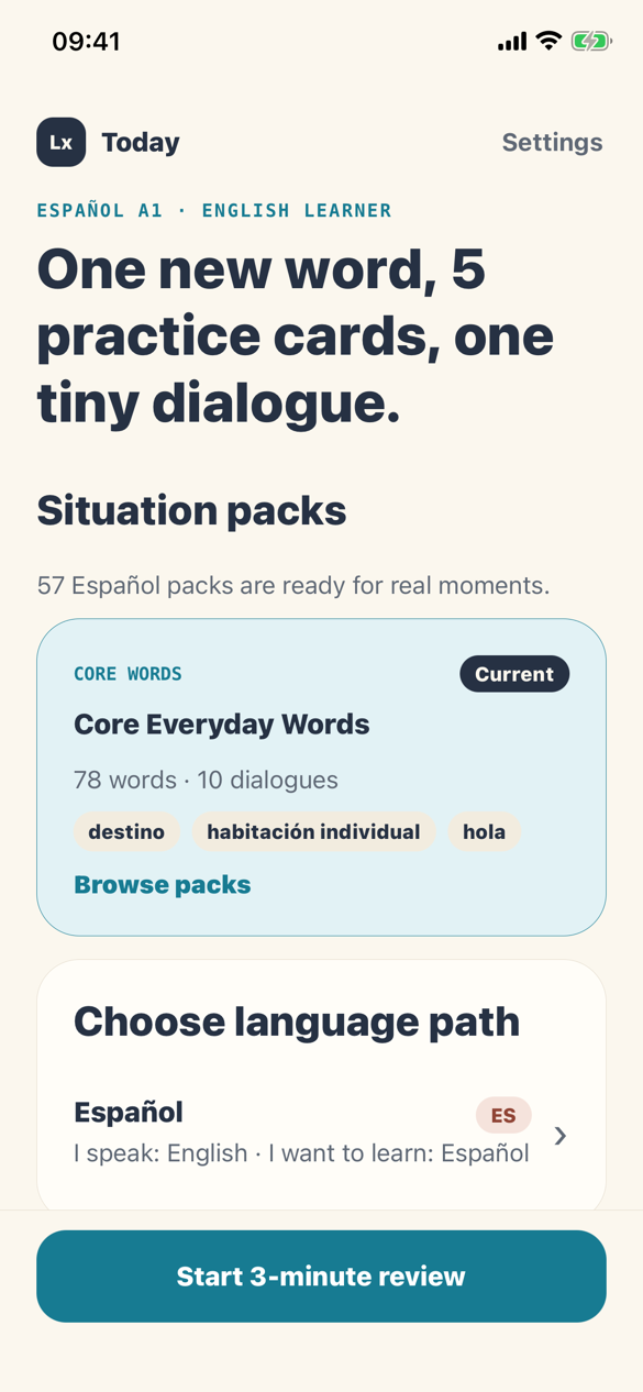 LingoGlint language learning app preview