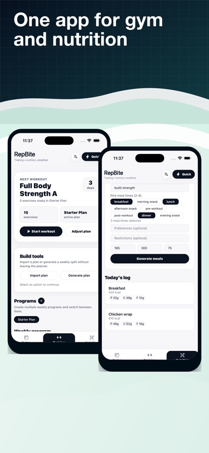 RepBite App Store screenshot