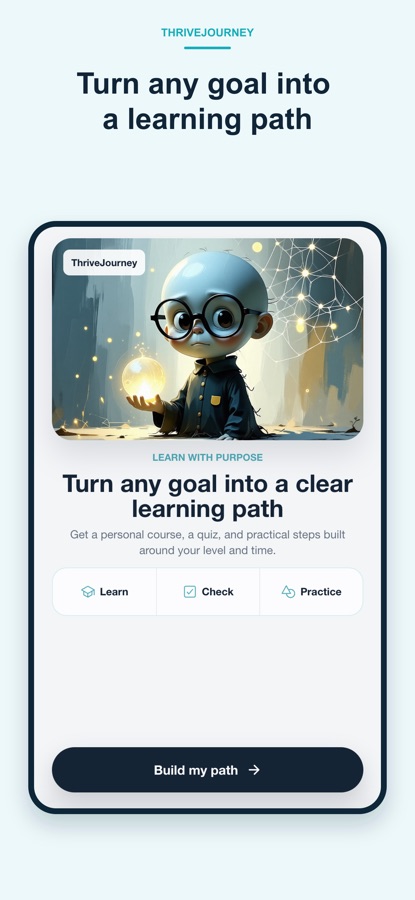 ThriveJourney learning app screen
